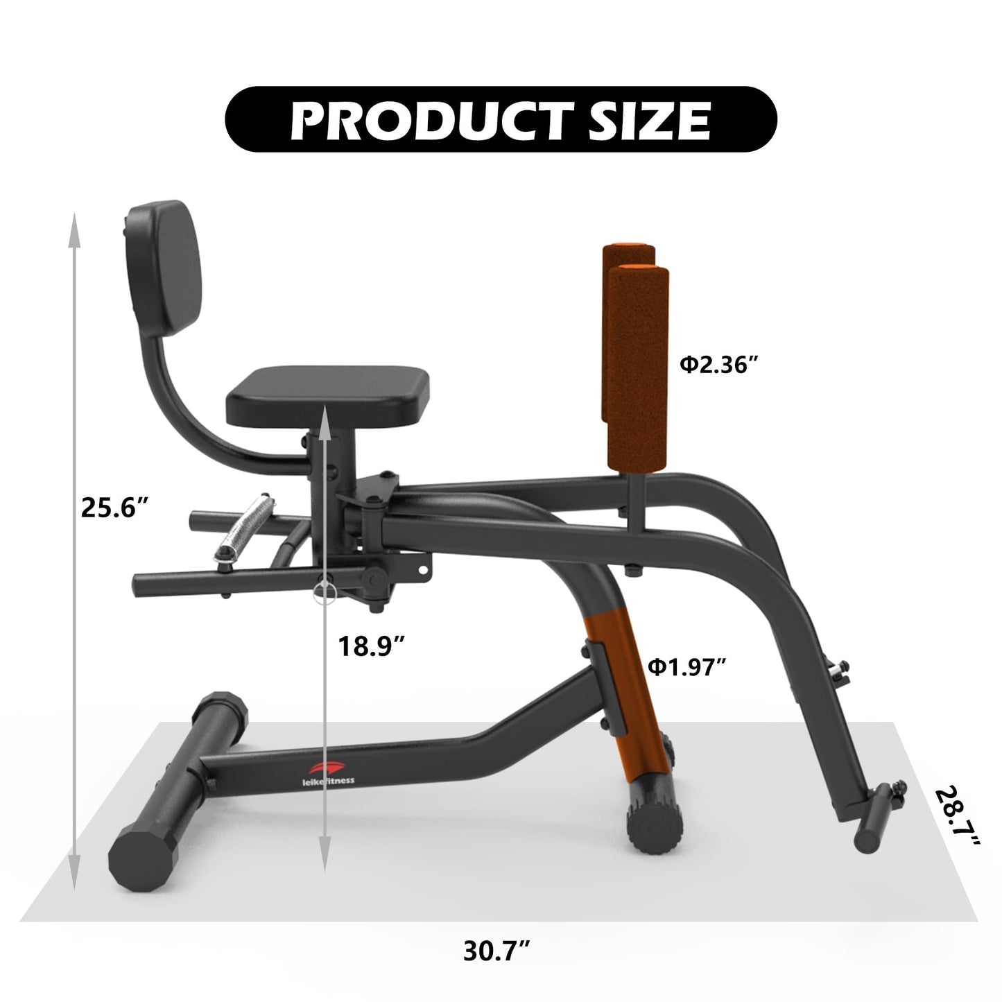 Leikefitness Hip Abductor and Thigh Exercise Machine, Compact Glute Trainer with Thickened Spring, Adjustable 360-Degree Leg Pads for Home Gym Workouts