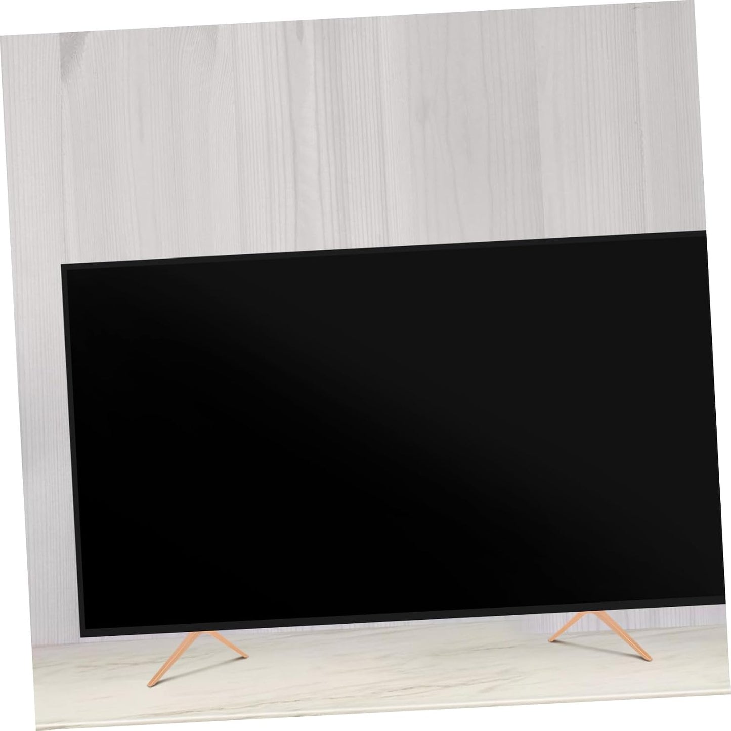 Vaguelly 5mm-22mm Universal Flat Screen Tv Stand Base with Dual Hole Mount Rose Metal Support Legs for Tabletop