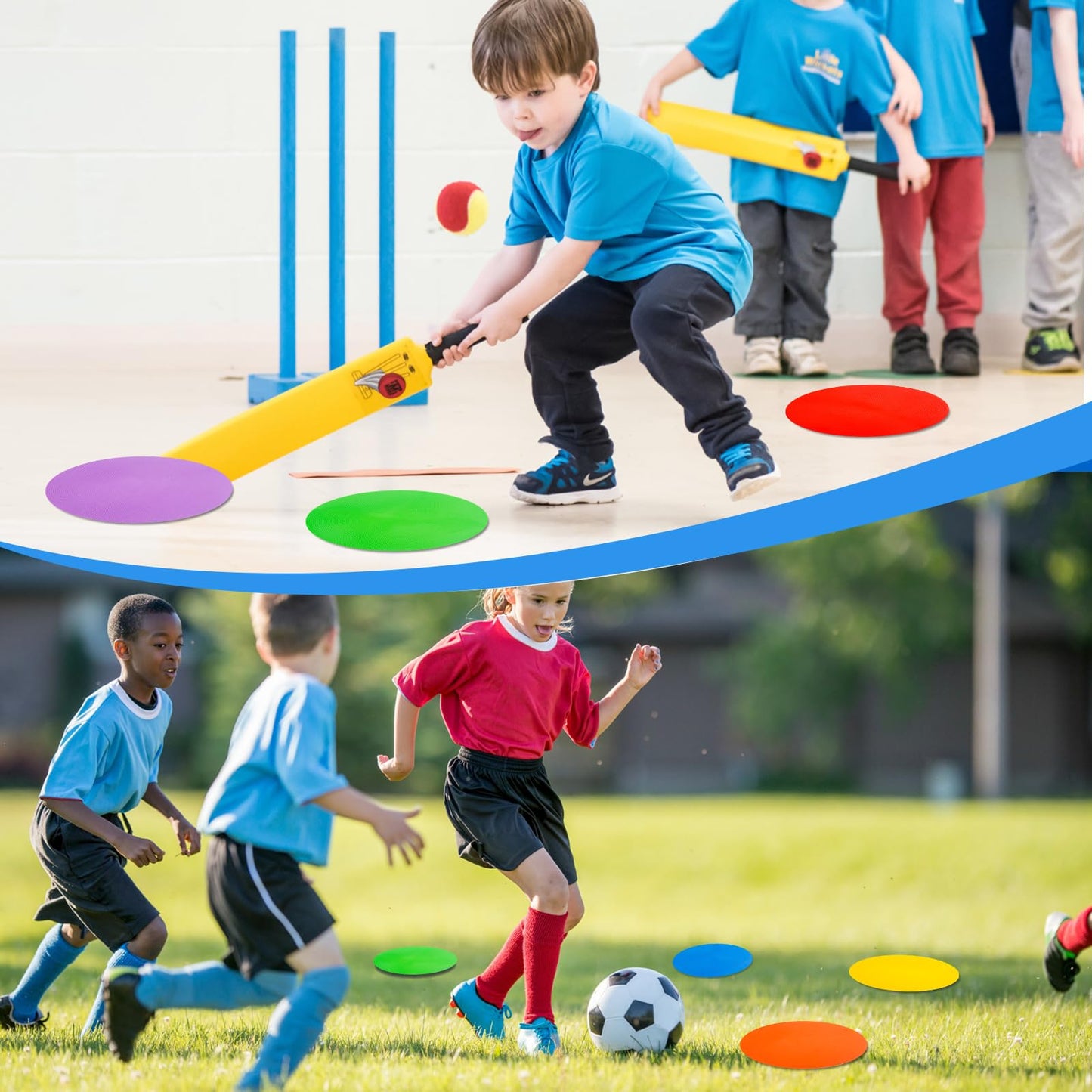 WildTracks 9 inch Spot Markers Flat Field Cones, Non Slip Rubber Agility Markers Flat Field Cones for Soccer Basketball Sports Speed Agility Training (6 pcs)