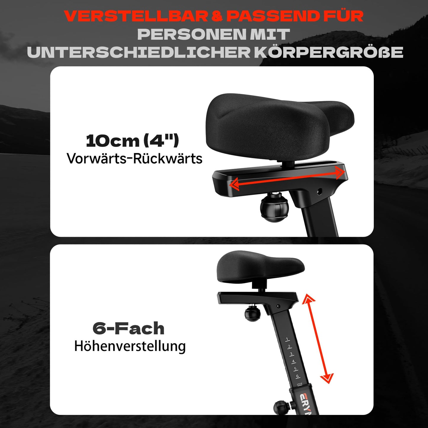 Eryntix Dual Resistance Air Bike, Magnetic & Air Fan Bike with APP Connection, ISCC PLUS Certified, Dual-Action Handlebars for Home Gym HIIT Cardio Full Body Workout(Matte Black)