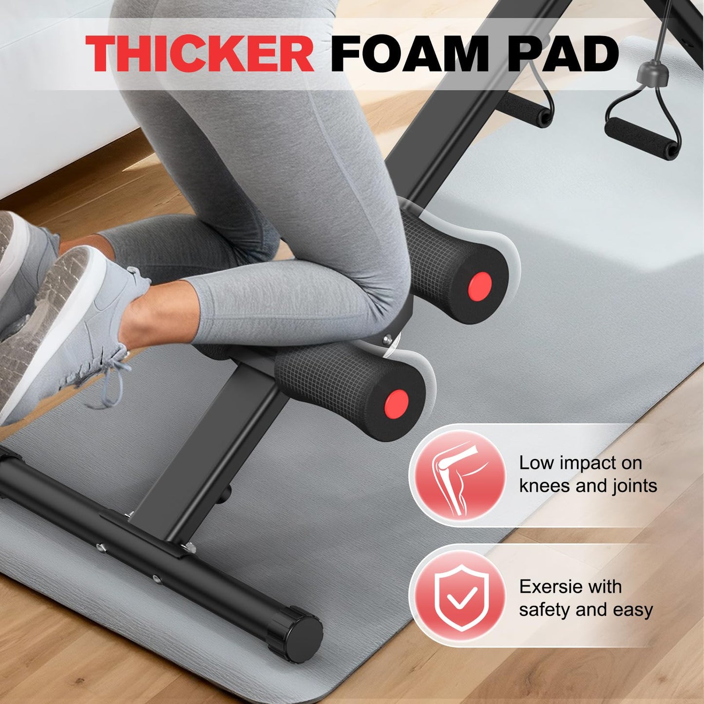 DERACY Ab Workout Machine Adjustable Ab Trainer Abdominal Trainer for Home Gym Foldable Ab Crunch Machine for Core 440 LBS (Black)