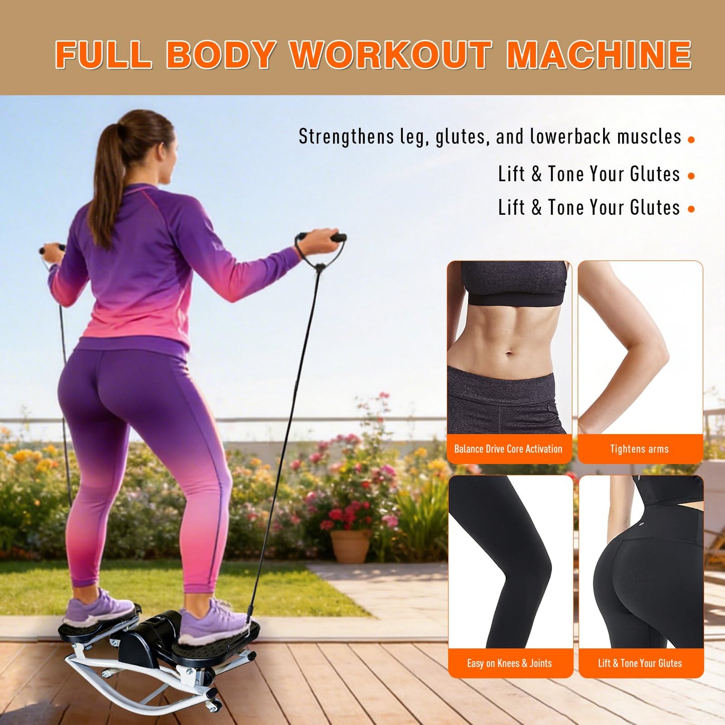 Rock Stepper Side to Side,Steppers for Exercise at Home with Digital Display,Workout Equipment for Home,Apartment and Office. Stepper Exercise Machine for Exercise Fitness Stepper for Arms,Legs