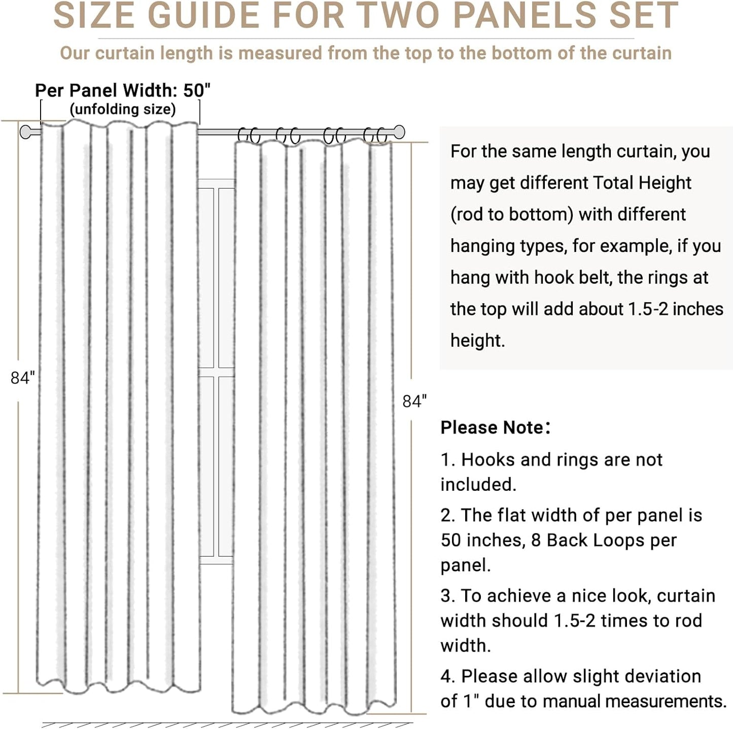 Regine Switzerland 100% Blackout Linen Curtains - Thermal Insulated Drapes, 50" W x 120" L, Moss Green