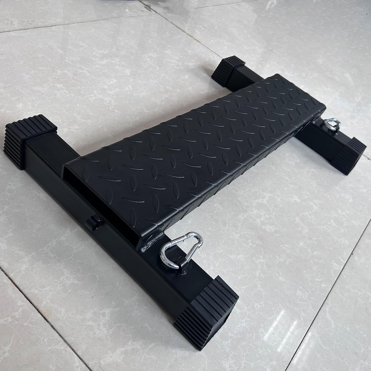 BLUSLM Multifunctional Steel Calf Raise Bar, Wide Standing Calf Raise Block for Calves Stretching, Foot Stretch Platform, Anti-Slip Squat Machine for Home Gym Workout (Black calf bar 01)