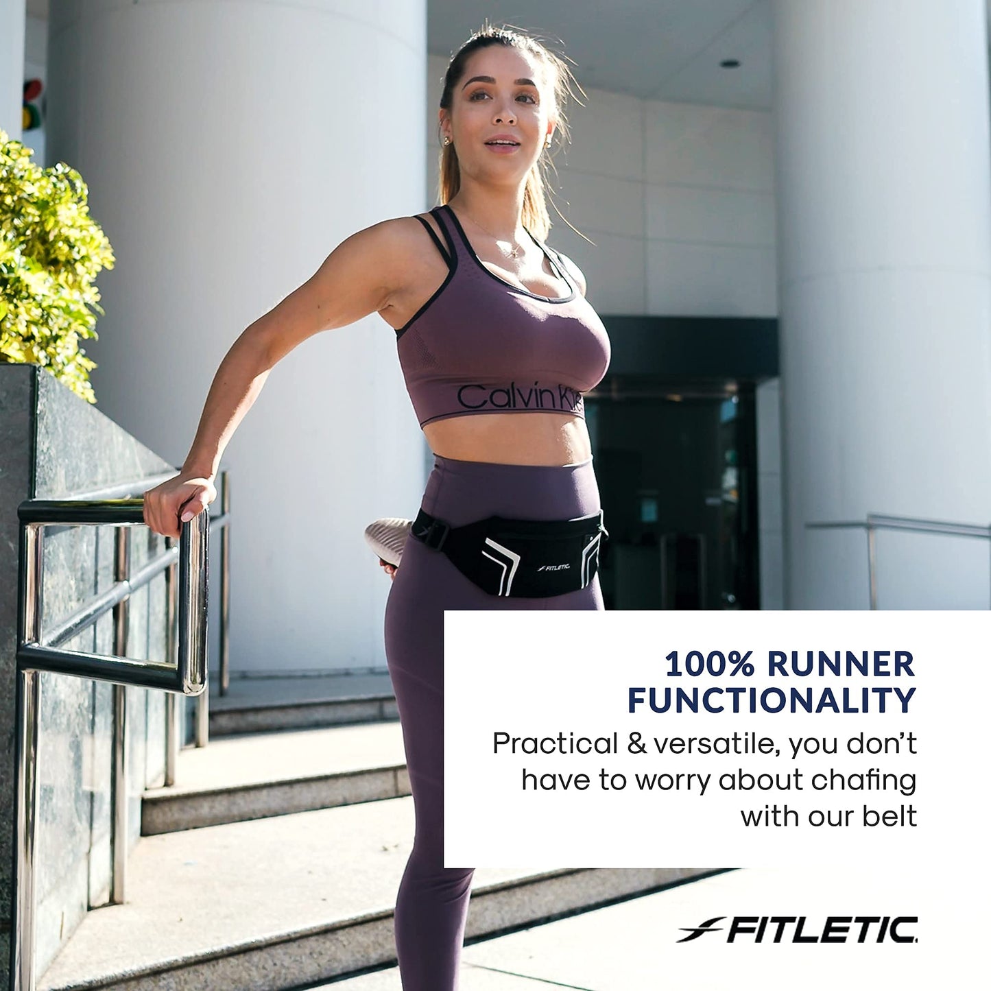 Fitletic Modern Sports Running Belt For Men & Women – Water Resistant Pouch - Fits All Smart Phones- Lightweight, Low Profile Design –Lycra Coated With Inner Card Organizer Pocket