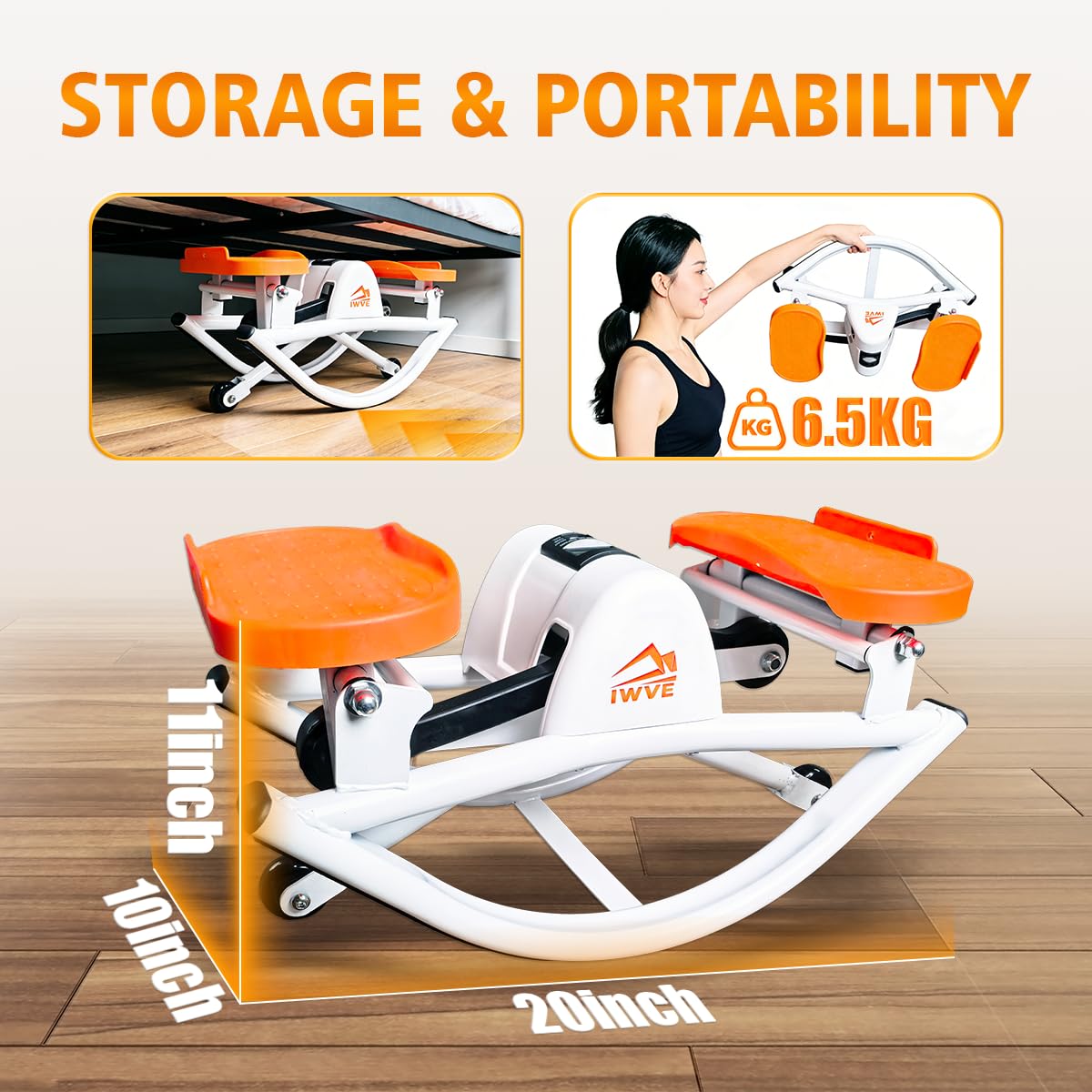 Rocking Steppers for Exercise at Home, the Rock Stepper Side to Side Stepper with 3D Motion & Resistance Bands for Full Body Cardio Workout, Quiet Low-Impact Stair Stepper, 380LBS Loading Capacity