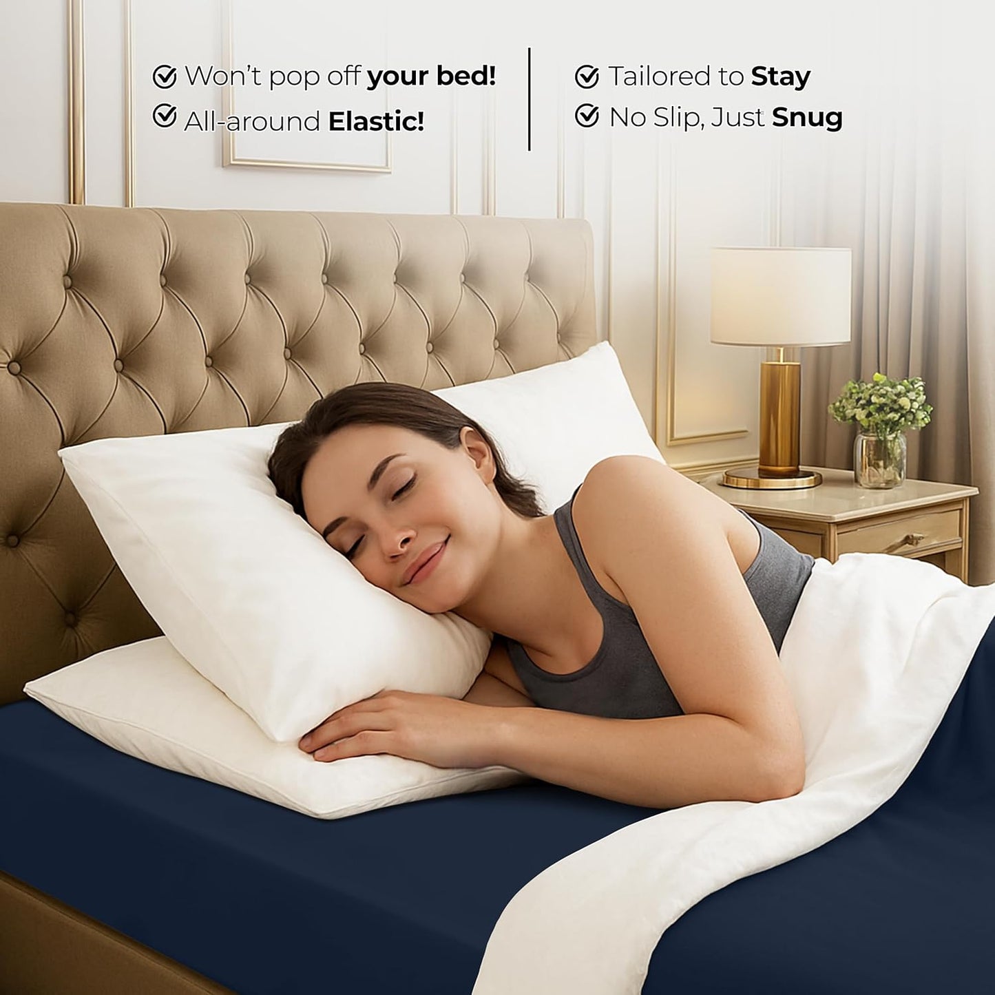 Utopia Bedding Twin Fitted Sheet - Soft Microfiber - Deep Pocket, Shrinkage & Fade Resistant | Navy