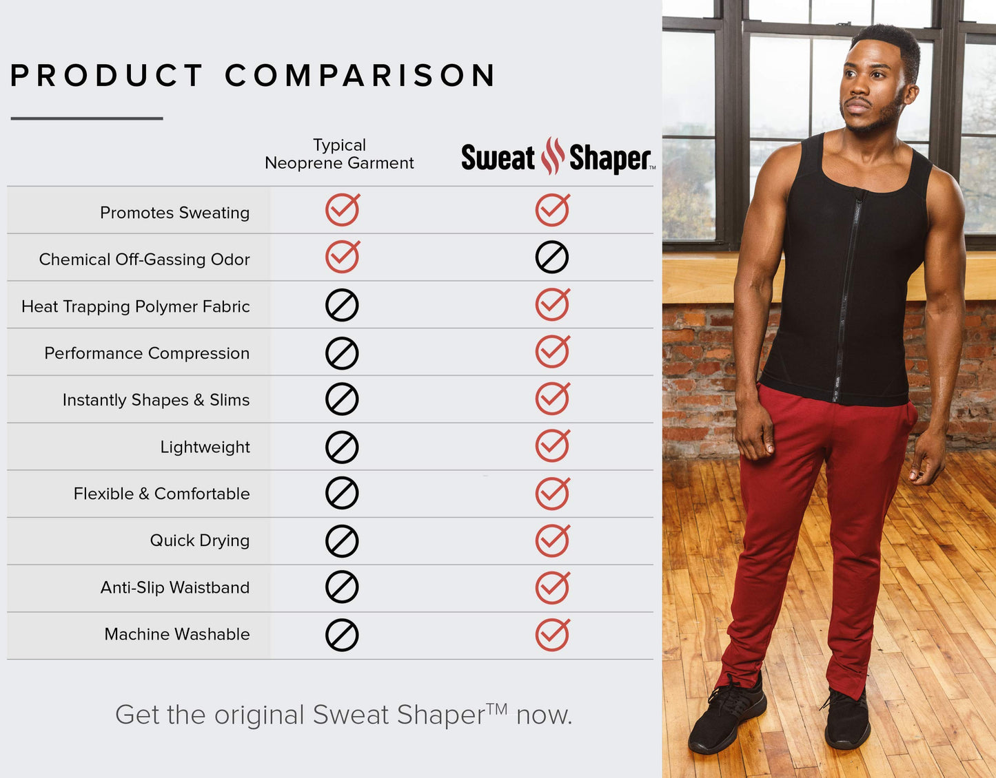 Sweat Shaper Men's Sauna Shirt Zip Tank for Gym, Exercise Sauna Suit (Black, 2XL-3XL)