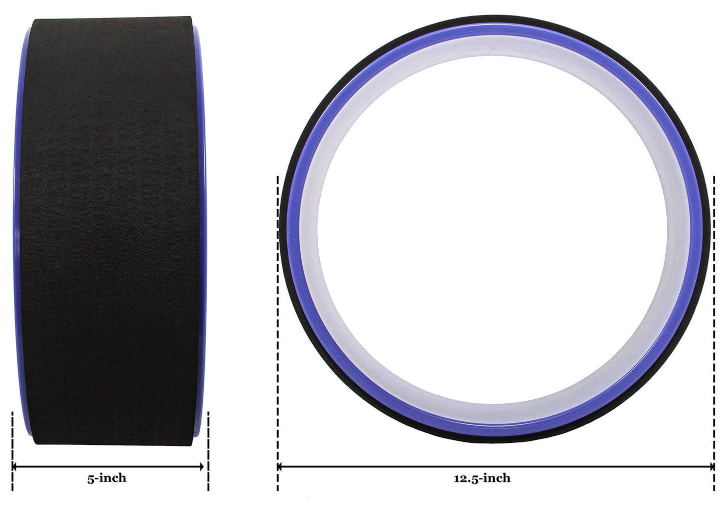 Fitvids Yoga Wheel for Stretching Yoga Prop Wheel, Comfortable Support for Poses and Backbends, Purple