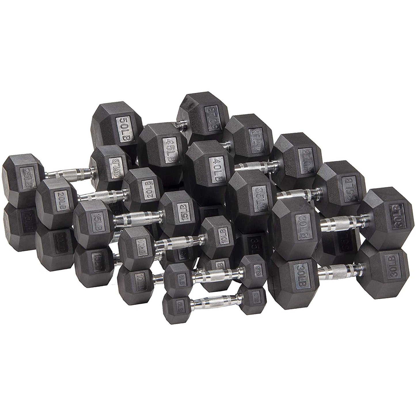 Fitvids Sporzon! Rubber Encased Hex Dumbbell, Single, Black