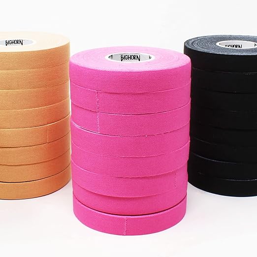 Bighorn Athletics Pro Series Jiu-Jitsu Finger Tape, 8-Rolls with Tin Holder, Enhanced Strength, Residue-Free (0.3-Inch, Nude)