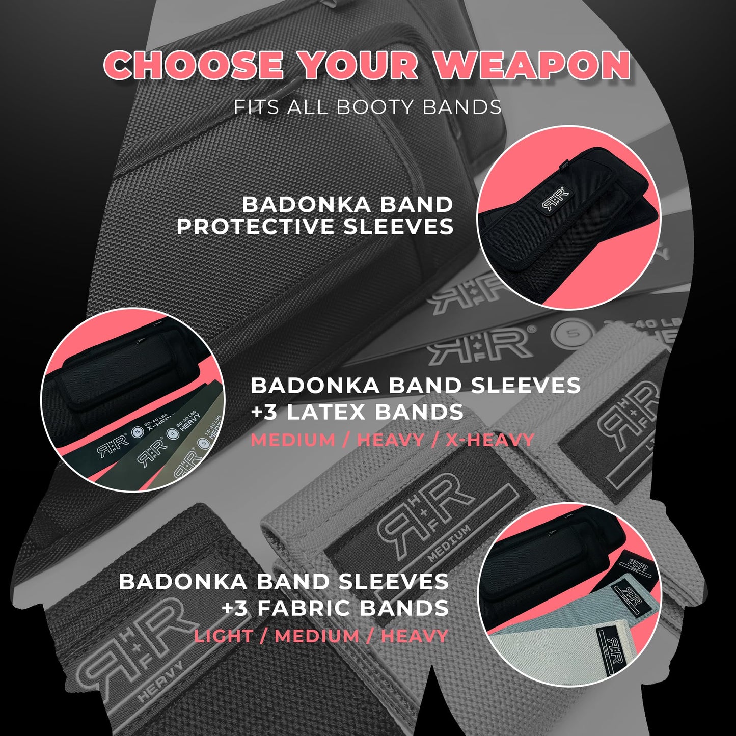 JACKED Premium Hip Thrust Belt + Badonka Band Complete Glute & Hip Abductor System (Includes 3 Latex Booty Bands)