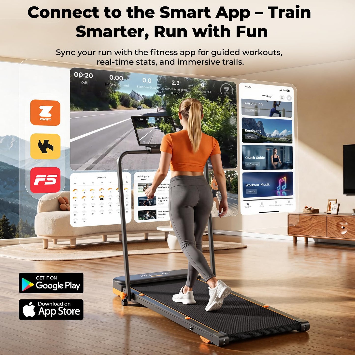 JAGJOG 4 in 1 Walking Pad with Incline, Vibration Plate with Handle Bar, Under Desk Treadmill for Home Small Spaces, Foldable Treadmill with Wristband Remote, LED Display & App(Black)