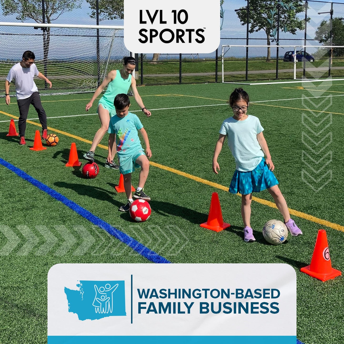 LVL10 Pro Training Cones - 12" Large Soccer Cones for Sports Training - for Basketball, Football, Basketball and Agility Drills - Soccer Field Markers that Won't Crack, Slide or Fly