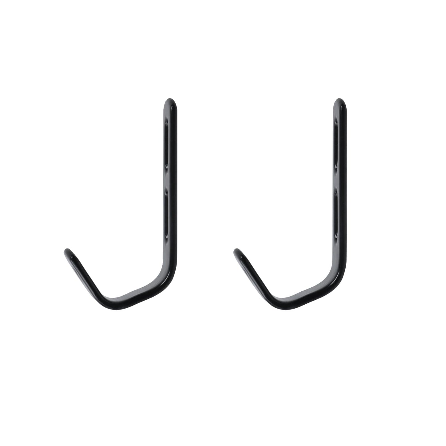 Coshar 4Pcs Stainless Steel J Hook Black 1-1/4 Inch PVC Coated Metal Hardware Brackets Garage Storage Utility Hooks for Bed Decor, Garage Storage, Cable Tool Organization - Black 1-1/4 Inch