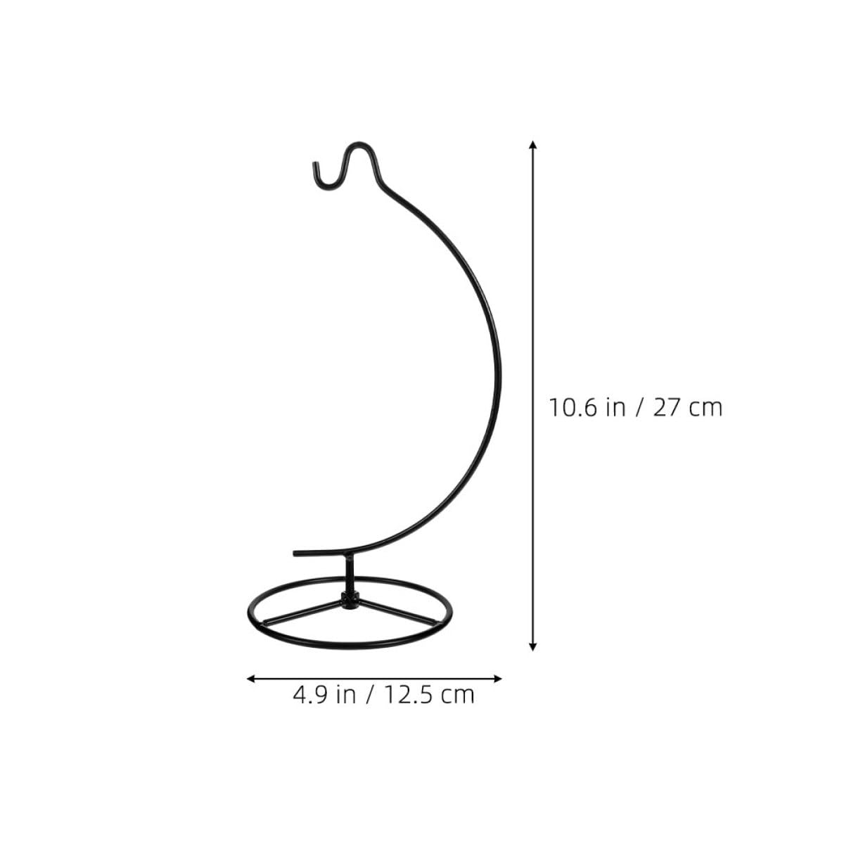 Cabilock 2pcs Moon-shaped Hanging Hook Stands Iron Display Rack for Air Plant Containers and Glass Ball Ornaments Indoor Home Décor Terrarium Holder Black