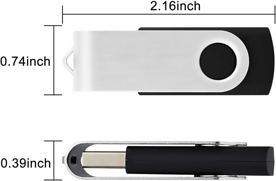 Aiibe 32GB 2.0 USB Flash Drive Memory Stick Thumb Drive USB Black