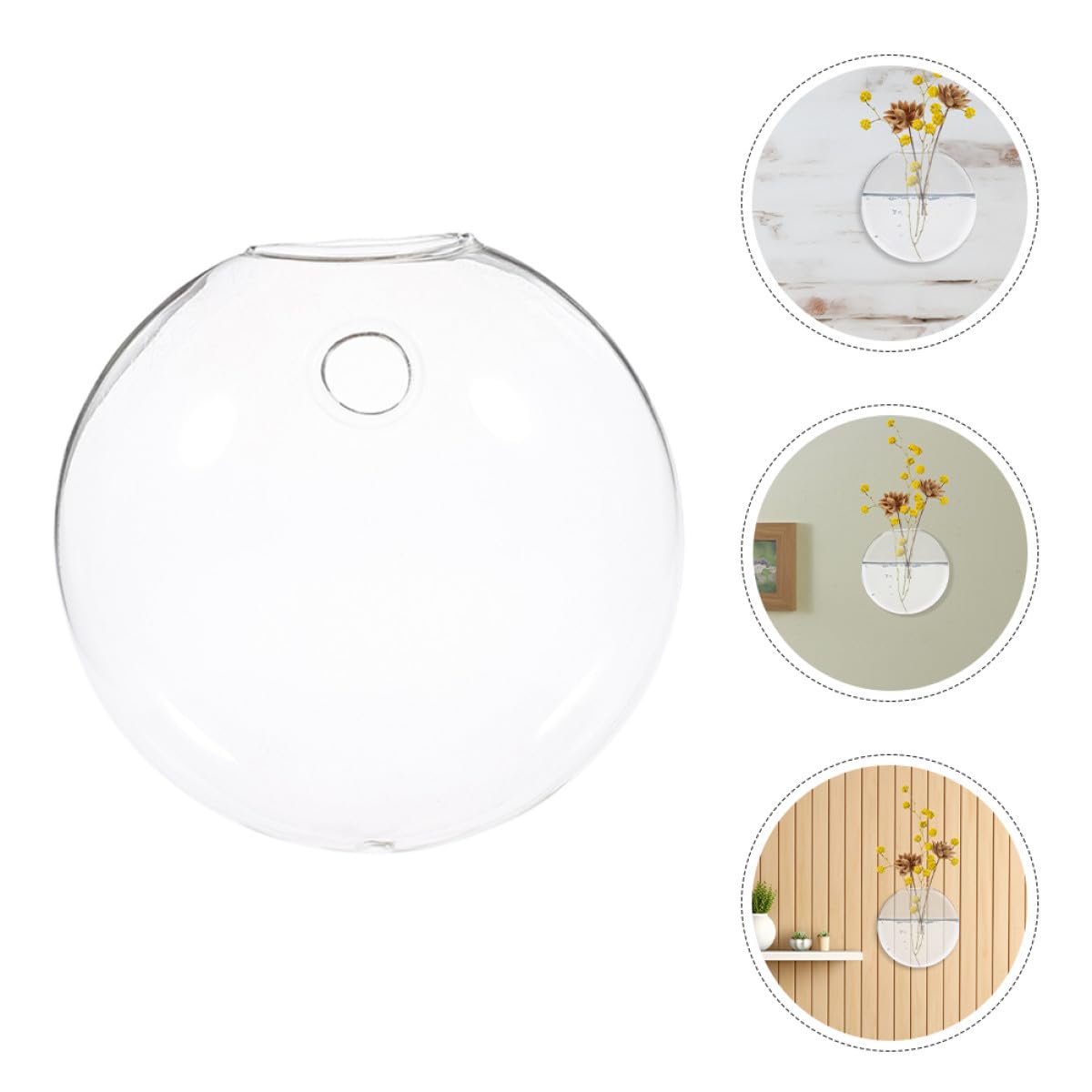 FUNOMOCYA Glass Terrarium Hanging Vase Wall Mounted Hydroponic Vase Glass Plant Holder 2pcs Decorative for Home Décor