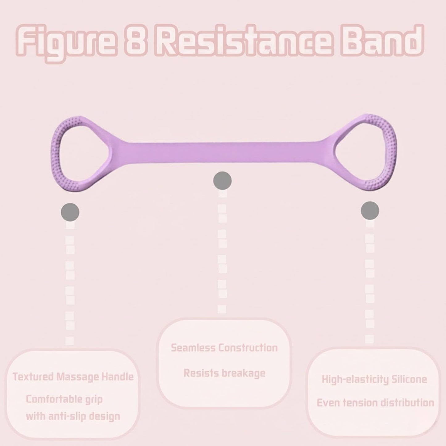 Figure 8 Fitness Resistance Band, Exercise Resistance Bands for Women, Resistance Bands with Handles for Arms, Back, Shoulders, Legs and HIPS Working Out (Blue)