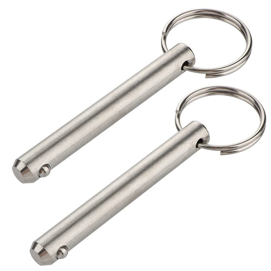 2 Pcs Large Quick Release Pins, Diameter 3/8"(9.5mm), Usable Length 2.4"(61mm), Overall Length 3"(76mm), Full 316 Stainless Steel, Bimini Top Pin, Marine Hardware