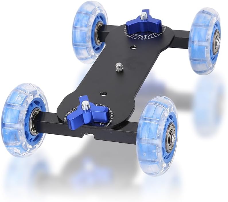 Joyzan 10KG Camera Dolly Wheel, Scaled Table Skater Slider Car Load Rail Roller Track Mini Adjustable Desktop Portable