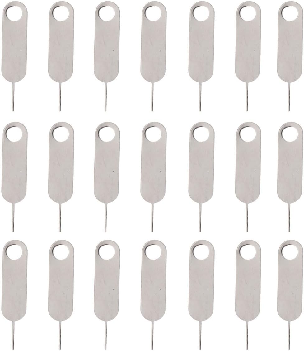 100pcs Set, Veemoon Universal Sim Tray Eject Pin Removal Tool Hard Steel Mobile Phone Sim Card Needle for Cell Phone