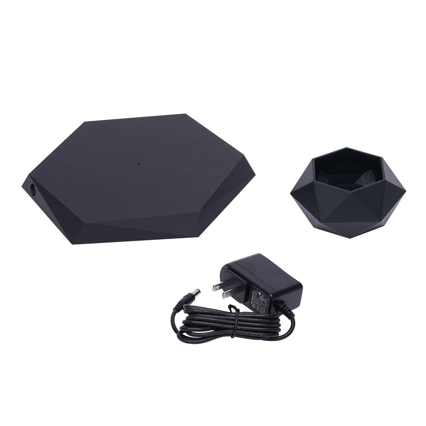 EEYBLAEEY Levitating Plant Pot Floating Plant Pot Magnetic Flower Air Bonsai Black Hexagon Suspension Floating 360 Degree Rotation Pot Home and Office Desk Decor