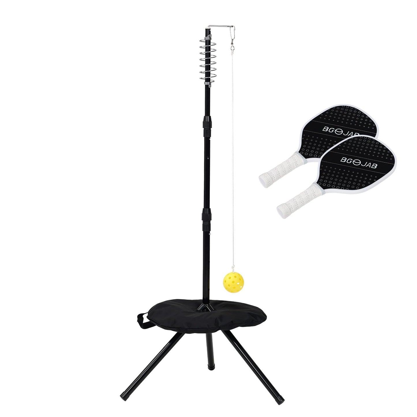 BGOJAB Pickleball Trainer, Pickleballs Training Aid for Solo & Partner Practice, Enhance Reaction Time & Hand-Eye Coordination, Great Gift for Beginners, Families & Pickleball Fans, Easy Installation