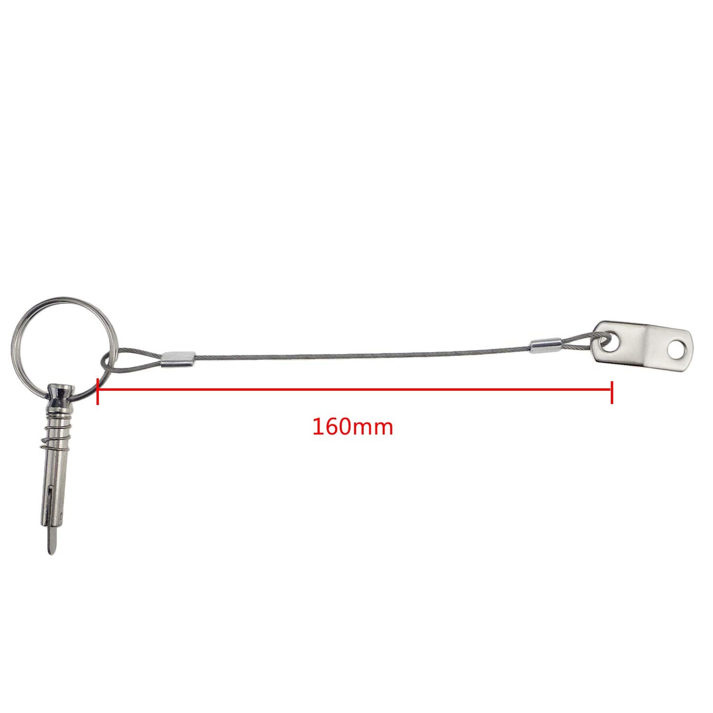 4 PCS Full 316 Stainless Steel Marine Hardware Quick Release Pin 1/4" Diameter w/Drop Cam & Spring - Lanyard Prevents Loss Bimini Top Pin with Free Fasterners