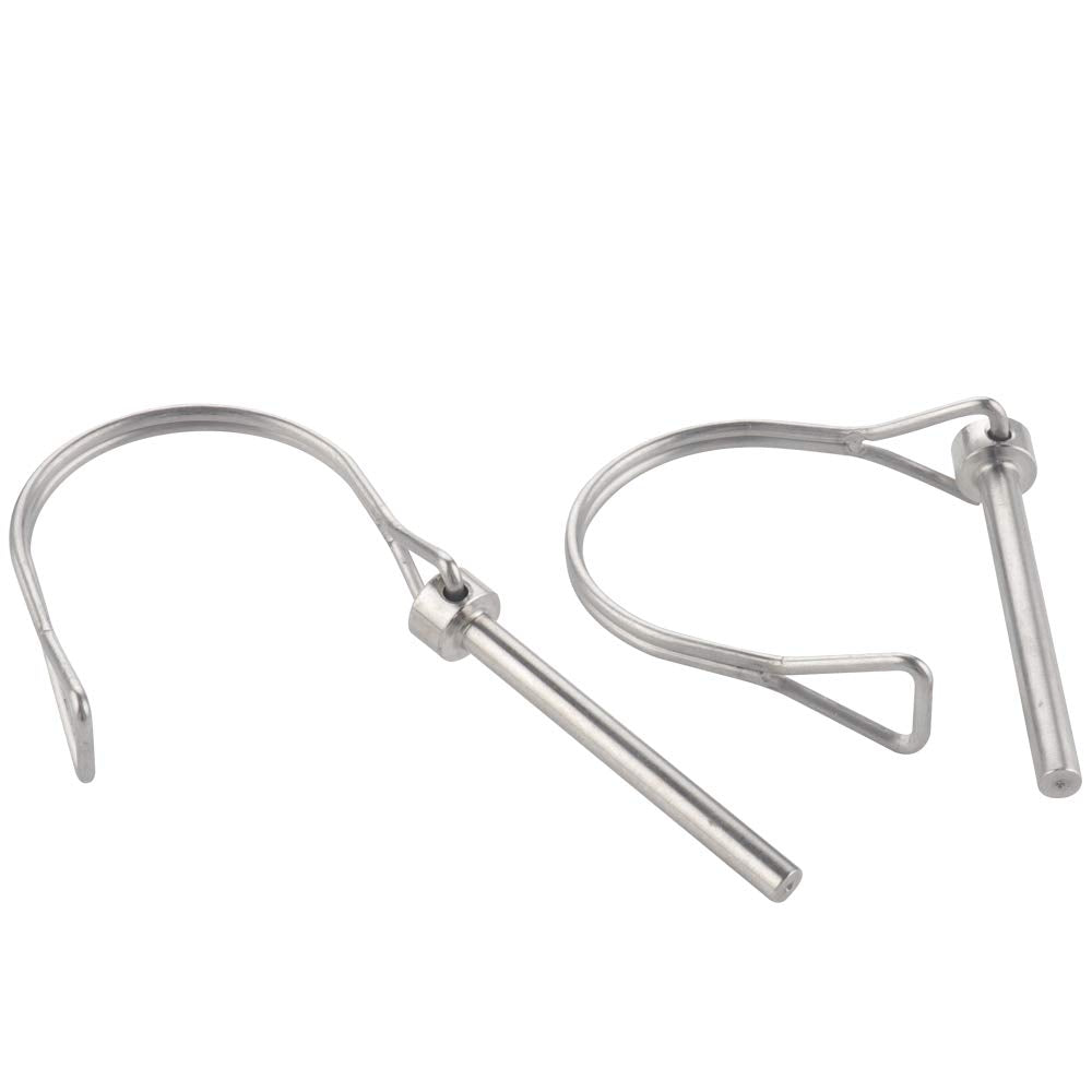 4 Pack Safety Coupler Pin 1/4" x 1.97"(6.3mm x 50mm), Full Marine Grade 316 Stainless Steel Heavy Duty Shaft Locking Pin
