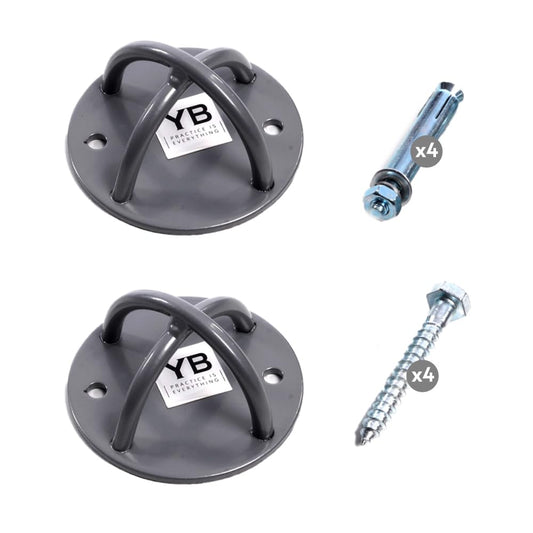 Ceiling Hooks - Industrial Strength Hold Up to 600 lbs, Includes Anchors & Bolts Yoga Starter Set - Suitable for Gym Rings, Suspensions, Indoor/Outdoor Use