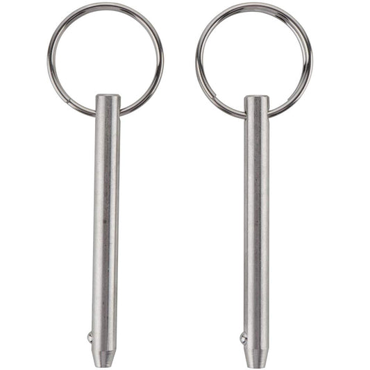 2 Pack Quick Release Pin, Diameter 1/4"(6.3mm), Overall Length 2.56"(65mm), Usable Length 2"(51mm), Full 316 Stainless Steel, Bimini Top Pin, Marine Hardware