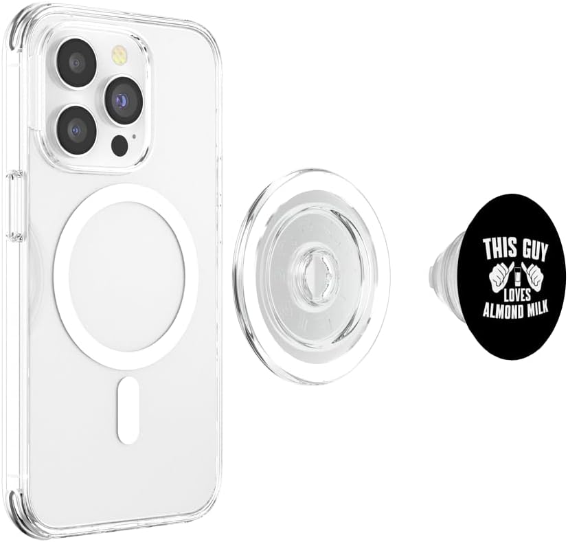 Almond Milk Designs Love Plant-Based Nut Milk This Guy Loves Almond Milk - Funny Dairy Free Milk For Men PopSockets