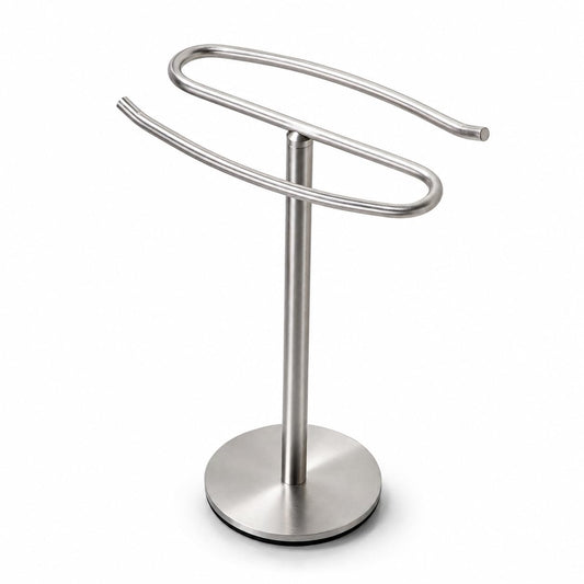 Brushed Nickel Hand Towel Holder Stand,13 Inch Free-Standing Towel Rack, SUS304 Stainless Steel Towel Bar Rack Stand, Tower Bar for Bathroom Kitchen Vanity Countertop…