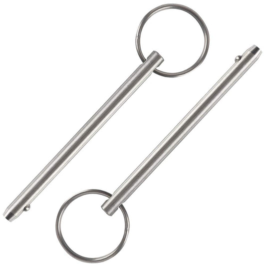 2 Pack Quick Release Pin, Diameter 1/4"(6.3mm), Overall Length 3.75"(95mm), Usable Length 3"(76mm), Full 316 Stainless Steel, Bimini Top Pin, Marine Hardware