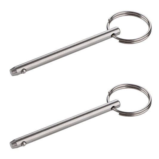2 Pack Quick Release Pin, Diameter 3/16"(4.8mm), Overall Length 2-1/2"(65mm), Usable Length 2"(51mm), Full 316 Stainless Steel, Bimini Top Pin, Marine Hardware
