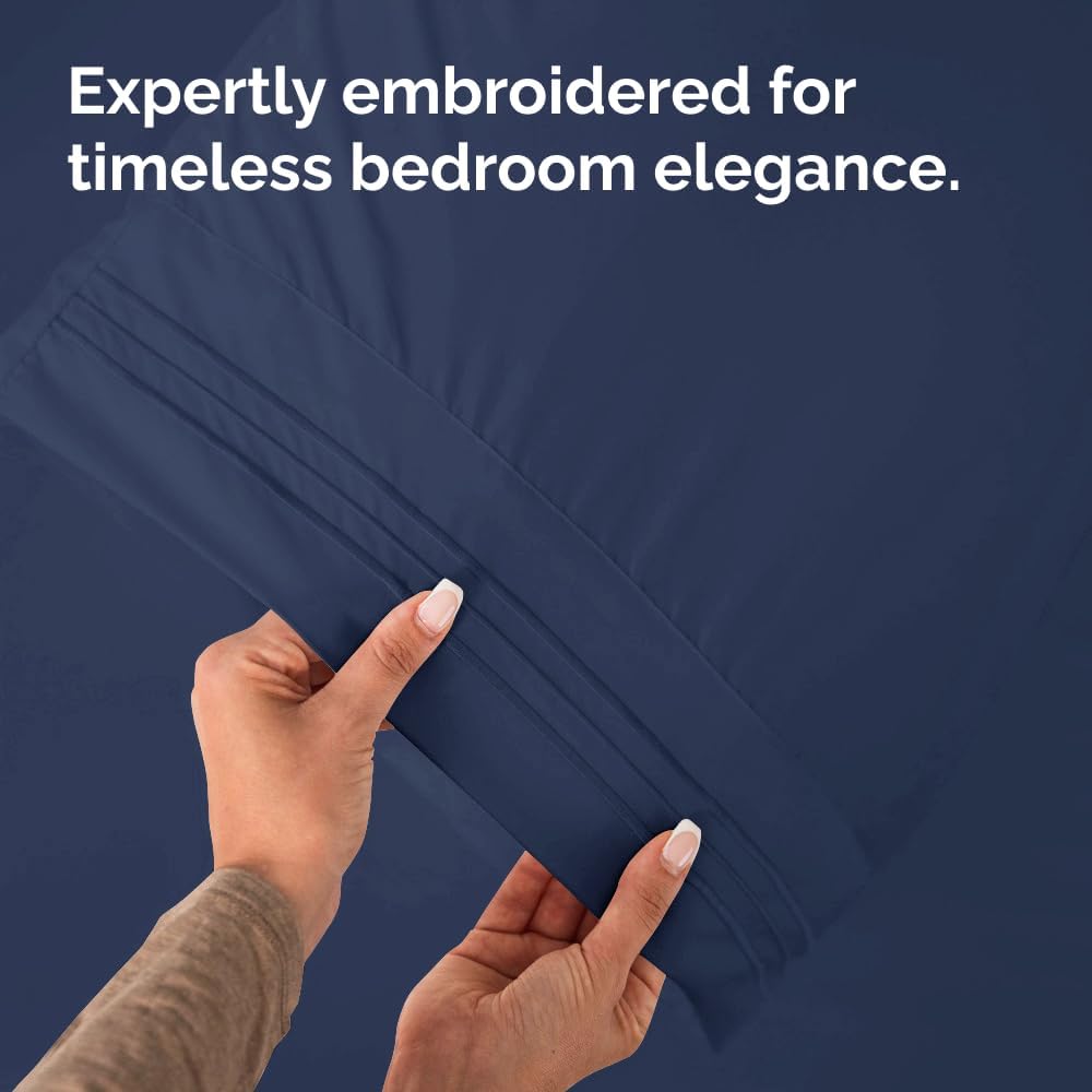 Skiennix Body Pillowcases Set of 4 | Soft 20x54 Long Pillow Covers for Side Sleepers - Navy Blue, Machine Washable