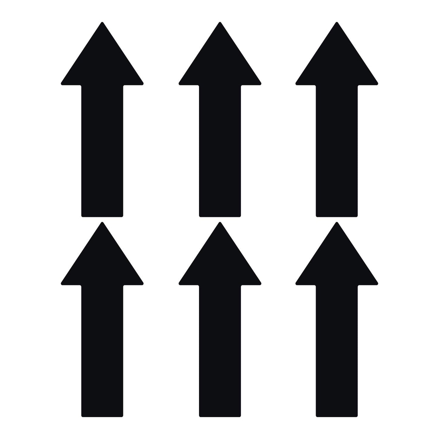 LiteMark Large Arrow Stickers, Durable Gloss Finish Black Arrow Decals for Floors, Walls, Direction Guidance - (12 Inch, Pack of 6 Arrows)