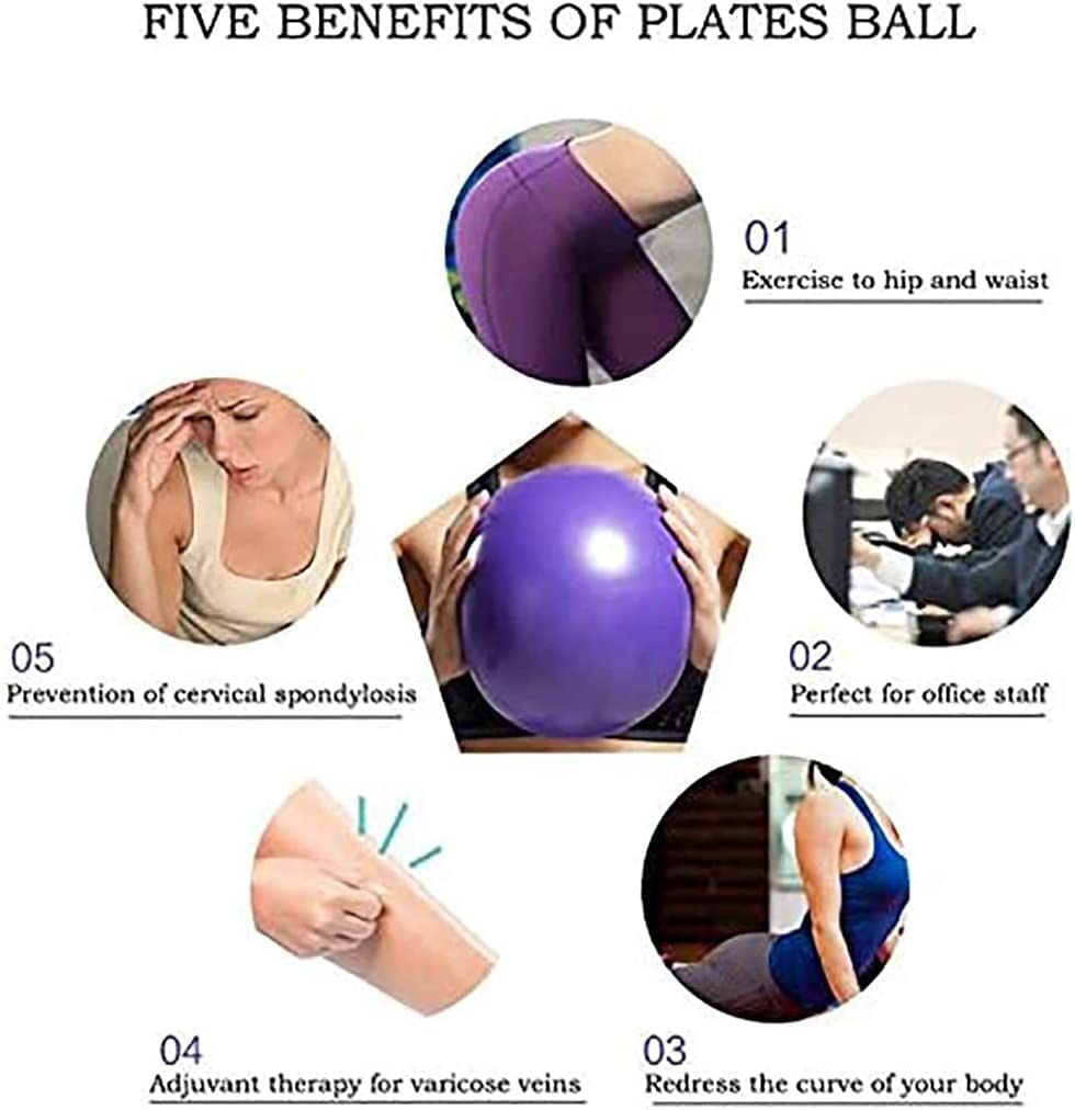 MOMPLUS Exercise Pilates Mini Yoga Balls Barre Small for Home Stability Squishy Training Physical Therapy Improves Balance with Pump(Red, 6 Inch)