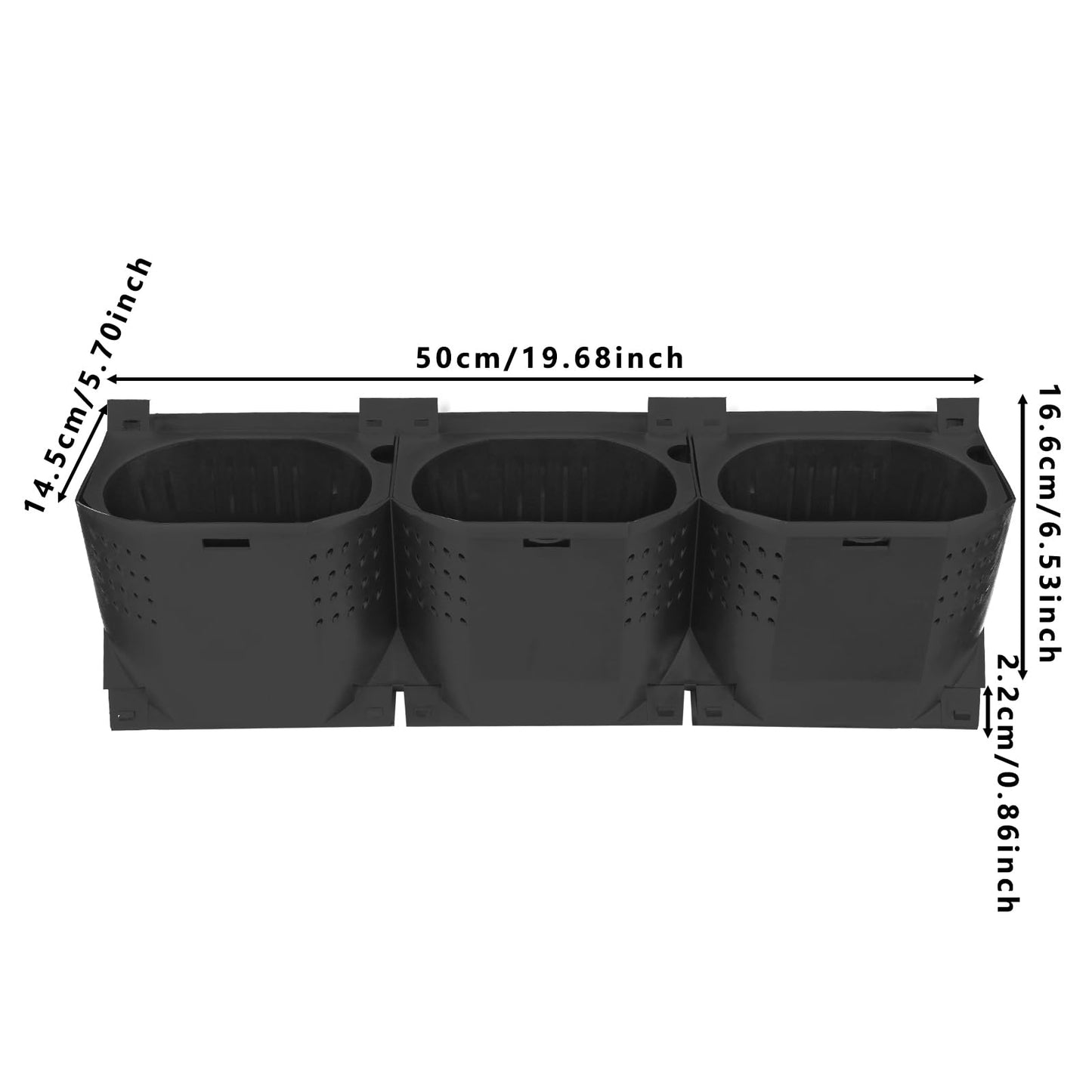 kunghei 36-Pot Wall Mounted Planter – Vertical Wall Planter with Water Storage Layer, Stackable Flower Pot Holder for Indoor Outdoor Garden Balcony (12 * 3-Pot) (Black)
