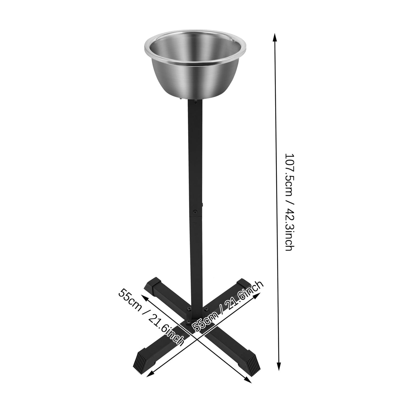 wruoiweods 21.6" x42.3" Portable Gym Chalk Stand, Freestanding Holder Gym Chalk Bowl, Compact & Lightweight, Fitness Chalk Holder Station with Bowl Bucket for Gymnastics Weight Lifting Climbing Sport