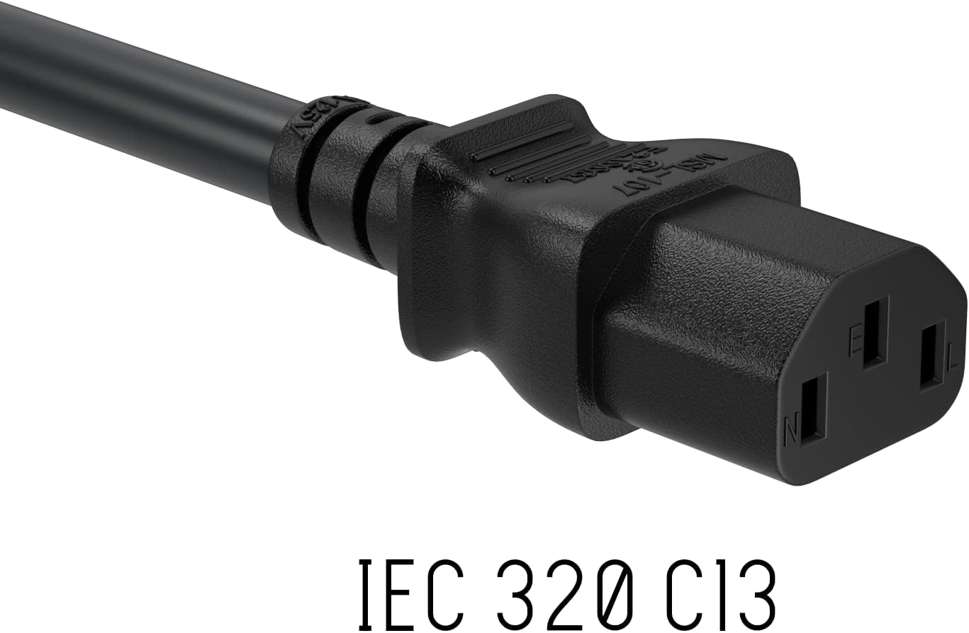 Cable Leader 1.5ft 18 IEC320 C13 5-15P, AWG Universal Power Cord to NEMA Extension Power Cord, Compatible