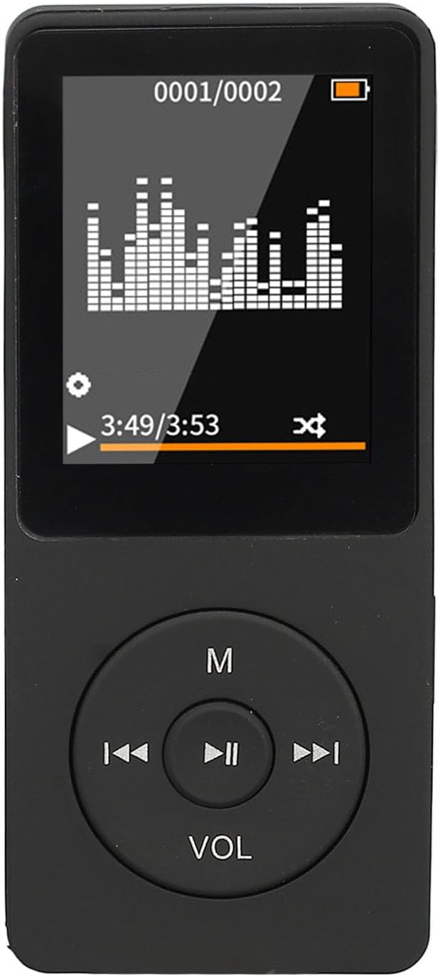 Diyeeni MP3 1.8in MP4 MP3 350mAh 64GB Bluetooth Player, Compact Music Player with Screen, Built in Speaker, Players