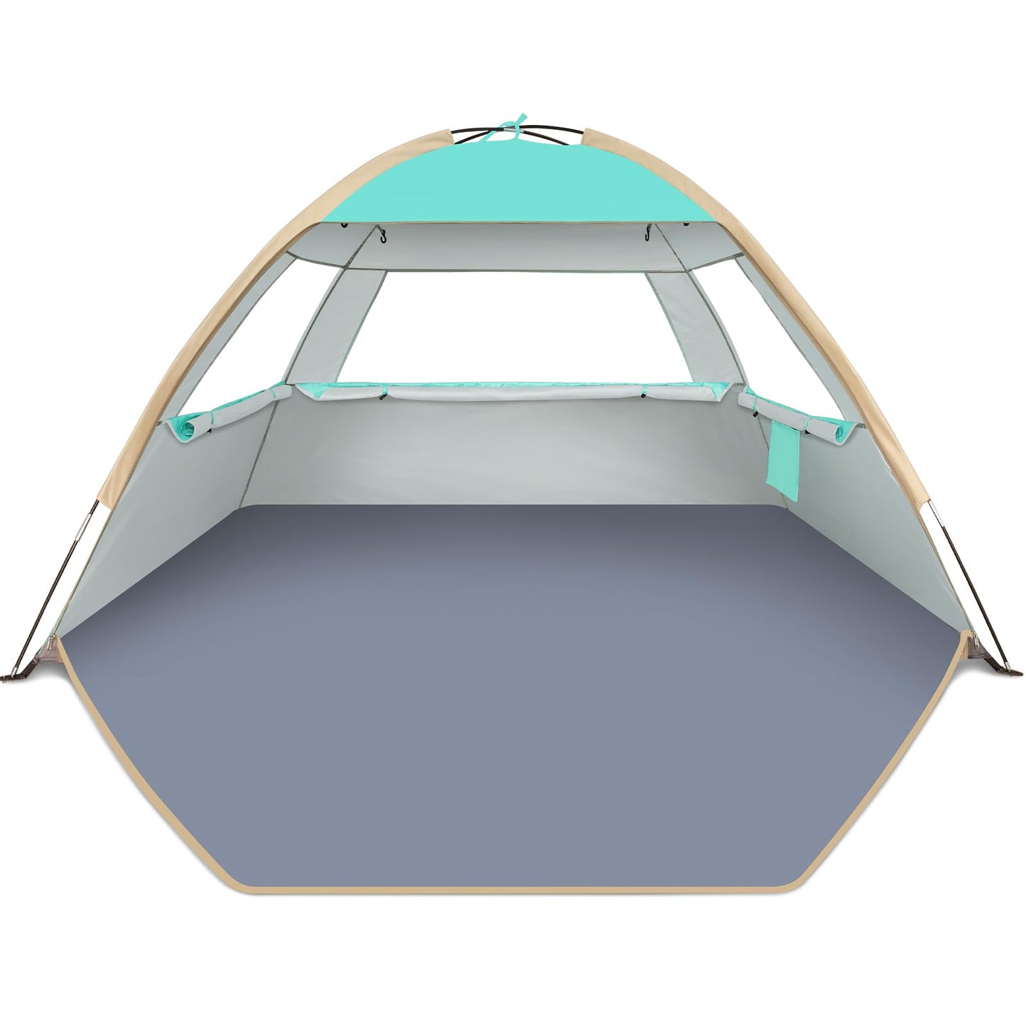 Gorich Beach Tent Sun Shelter for 3/4/6/8/10 Person with UPF 50＋ UV Protection, Lightweight & Easy Setup Beach Shade Canopy, Portable Beach Shade Tent Beach Cabana