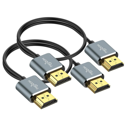 Twozoh 5FT 2 Pack, 4K@60Hz 18gbps 2160P/1080P Flexible & Slim HDMI Cable Ultra Thin HDMI Cord Supports High Speed