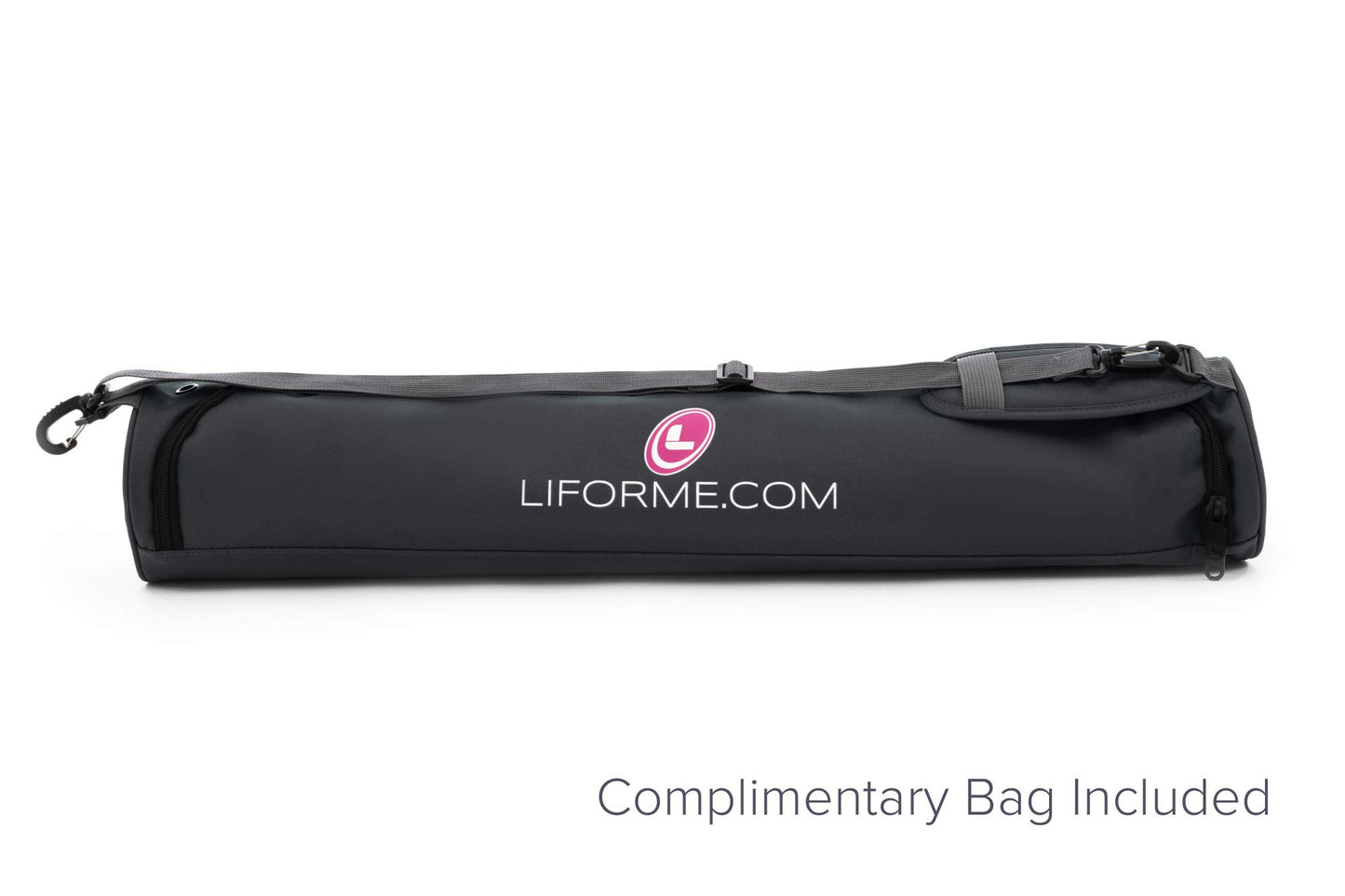 Liforme Travel Yoga mat – Free Yoga Bag, Patented Alignment System, Warrior-Like Grip, Non-Slip, Eco-Friendly and Biodegradable, Ultra-Lightweight and Sweat Resistant, Made with Natural Rubber – Gray
