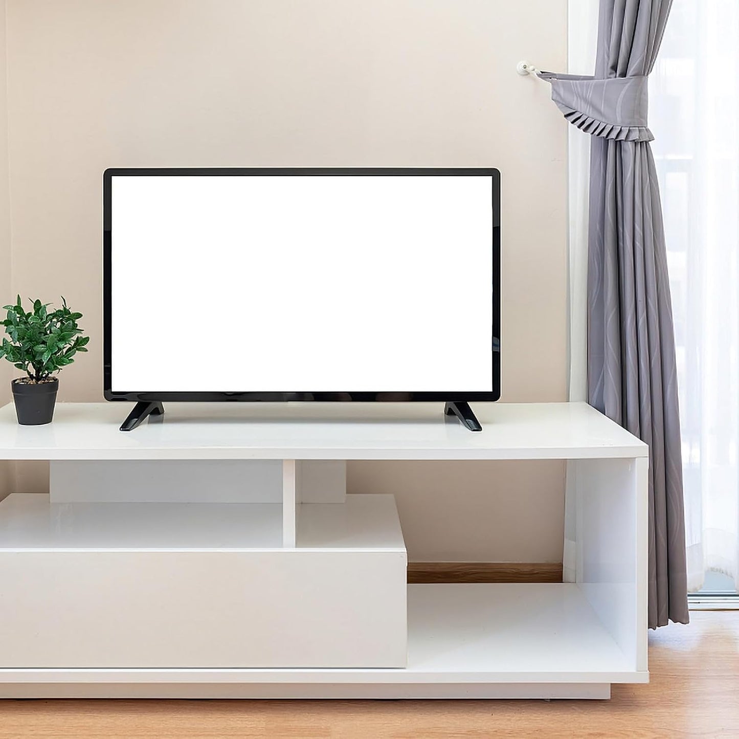 LALADEFIEE Tv Stand Replacement Base with Screws No-Drill Tabletop Tv Support Bracket Suitable for Living Room Media