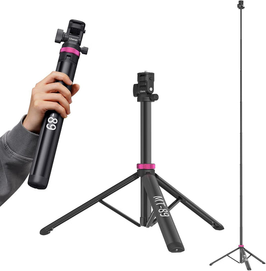 ULANZI MT-89 82" 1/4" 2.2LBS Extendable Tripod Aluminum, Portable Adjustable Light Stand with Screw Quick Release