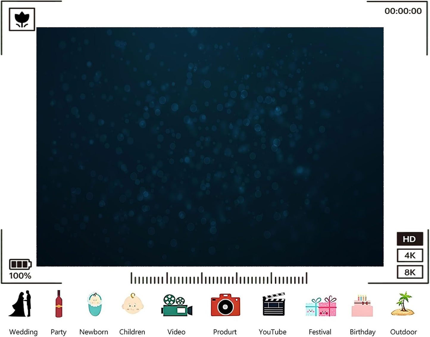 TryKid 10x6.5ft Dark Blue Bokeh Backdrop Deep Teal Sparkling Dots Mysterious Underwater Photography Background Ocean