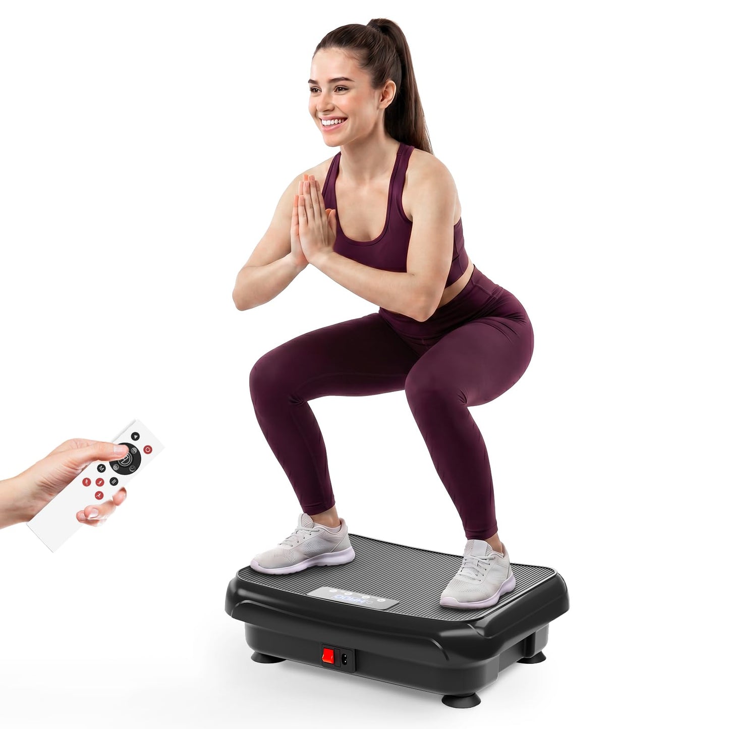 TISSCARE Vibration Plate Exercise Machine Mini Vibrating Plates for Sedentary Users, Helpful for Lymphatic Drainage and Weight Loss, 400Lbs Capacity Full Body Power Shake Workout Platform for Home